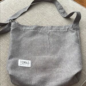 Gray TOMAS Messenger Bag with Minimalist Design